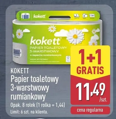 Papier toaletowy 3-warstwowy rumiankowy 8 rolek promocja w Aldi