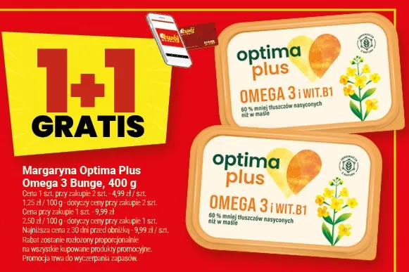 Margaryna Optima Plus Omega 3 Bunge promocja w Twój Market