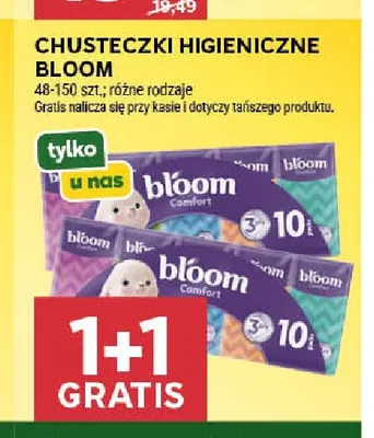 Chusteczki higieniczne Bloom promocja w Stokrotka