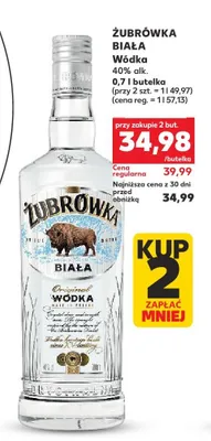 Wódka Żubrówka Biała promocja w Kaufland
