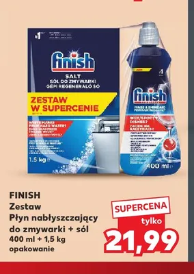 Zestaw płyn nabłyszczający do zmywarki + sól Finish promocja w Kaufland