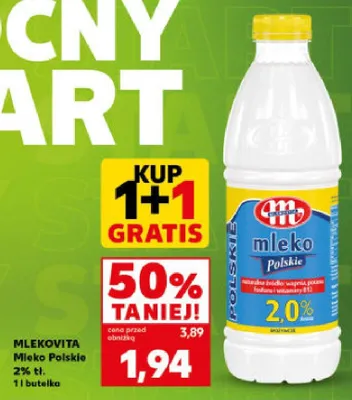 Mleko polskie 2% tł. Mlekovita promocja w Kaufland