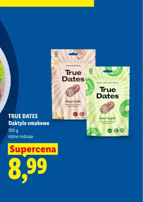 Daktyle smakowe True Dates Sour Apple promocja w Lidl