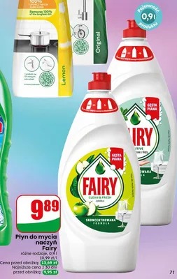 Płyn do mycia naczyń Fairy Clean & Fresh Jabłko promocja w Dino