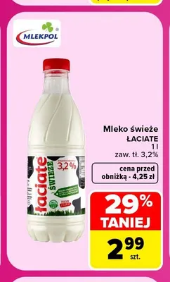 Mleko świeże Łaciate 3,2% promocja w Carrefour