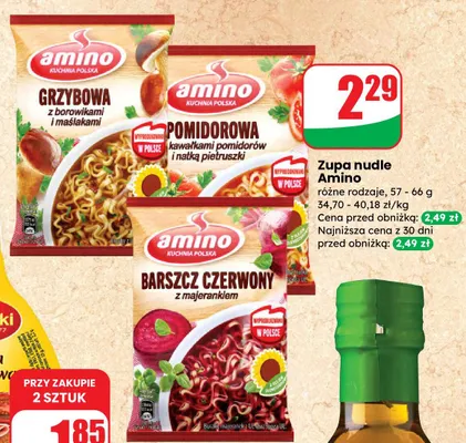 Zupa nudle różne rodzaje promocja w Dino