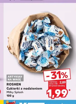 Cukierki z nadzieniem Milky Splash Roshen promocja w Kaufland