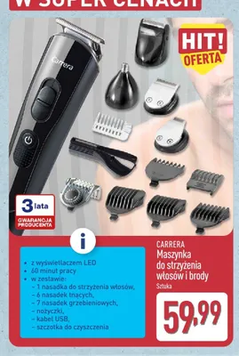 Maszynka do strzyżenia włosów i brody Carrera promocja w Aldi