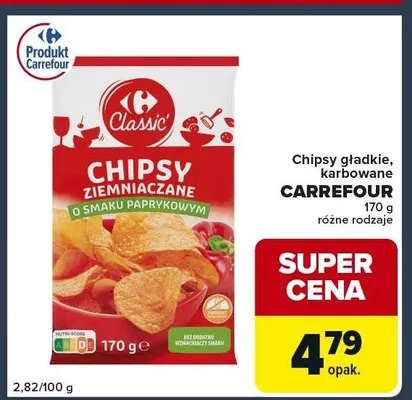 Chipsy karbowane Carrefour promocja w Globi