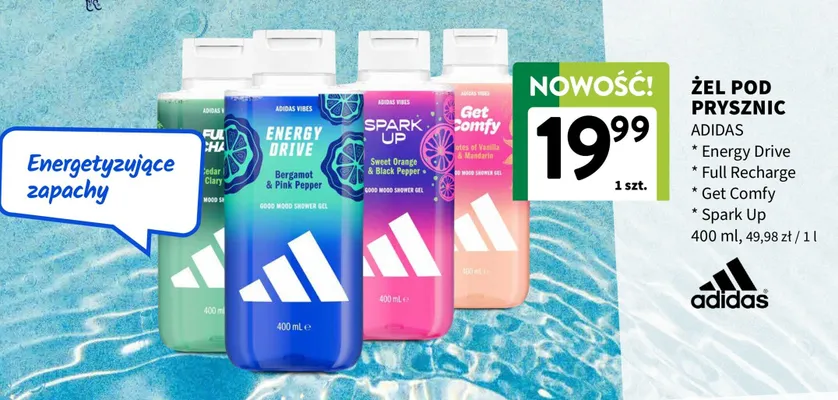Żel pod prysznic Adidas Energy Drive promocja w Intermarche