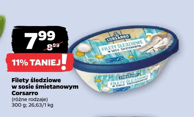 Filety śledziowe w sosie śmietanowym Corsarro promocja w Netto