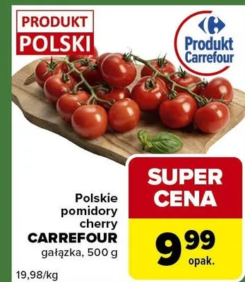 Pomidory cherry gałązka promocja w Carrefour Express