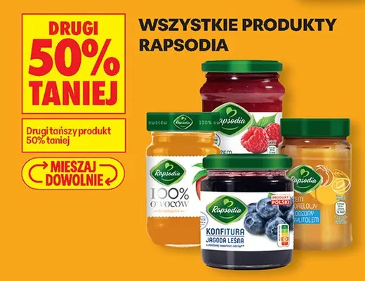 Wszystkie produkty Rapsodia DRUGI -50% promocja w Biedronka