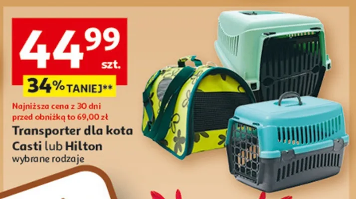 Transporter dla kota Casti lub Hilton wybrane rodzaje promocja w Auchan