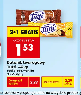 Batonik twarogowy Tutti czekolada promocja w Biedronka