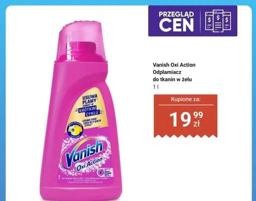 Odplamiacz do tkanin w żelu Vanish Oxi Action promocja w Dino