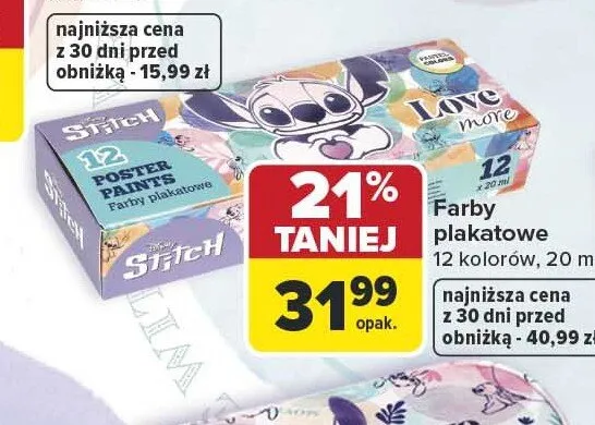 Farby plakatowe CoolPack Stitch promocja w Carrefour