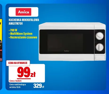 Kuchenka mikrofalowa AMG17M70V Amica promocja w RTV EURO AGD