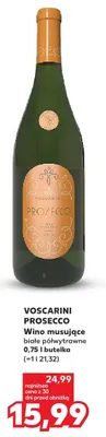Wino musujące Prosecco białe półwytrawne promocja w Kaufland
