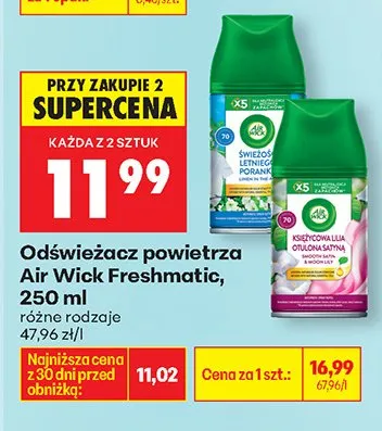 Odświeżacz powietrza Freshmatic wkład Świeżo Prany Len promocja w Biedronka