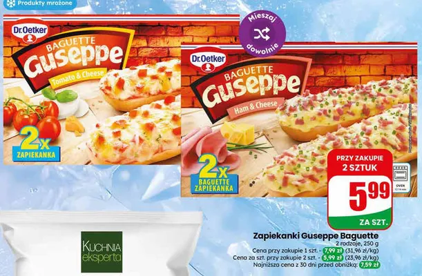 Zapiekanka Guseppe Baguette Tomato & Cheese Dr.Oetker promocja w Dino