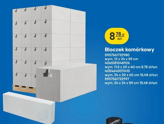 Bloczek komórkowy 12x24x59 cm promocja w Castorama