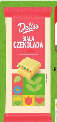 Czekolada biała z drażami promocja w Dino