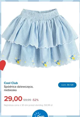 Spódnica dziewczęca Cool Club niebieska promocja w Smyk