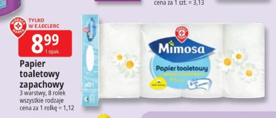 Papier toaletowy zapachowy Mimosa promocja w Leclerc