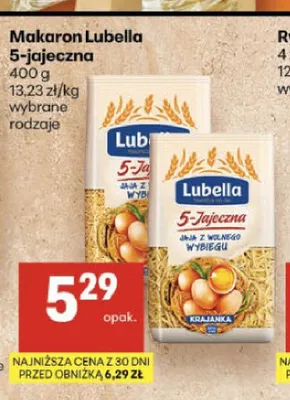 Makaron Lubella 5-jajeczna promocja w Delikatesy Centrum