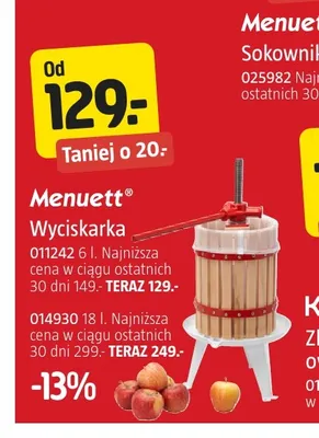 Wyciskarka Menuett 6 l promocja w Jula