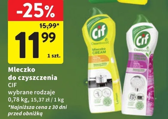 Mleczko do czyszczenia wybrane rodzaje promocja w Intermarche