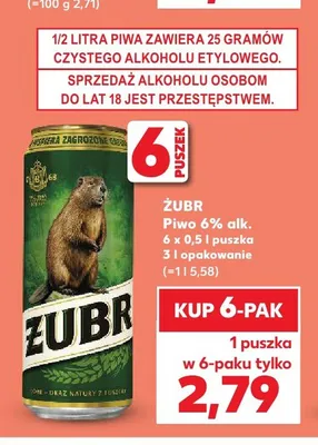 Piwo Żubr 6-pak 500 ml promocja w Kaufland