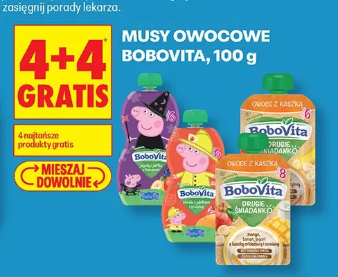 Mus owocowy BoboVita Jagody i jabłka z bananem promocja w Biedronka