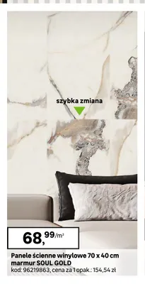 Panele ścienne winylowe marmur Soul Gold promocja w Leroy Merlin