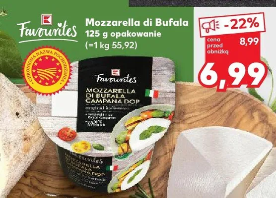 Mozzarella di Bufala Tavrurites promocja w Kaufland