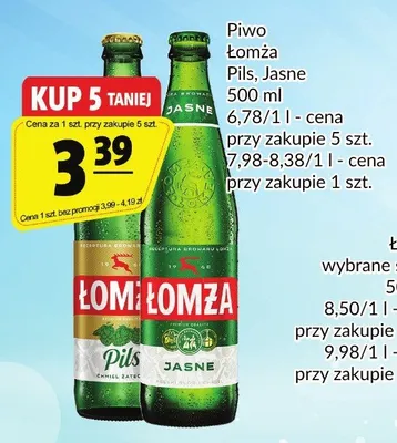Piwo Łomża Jasne promocja w Prim Market