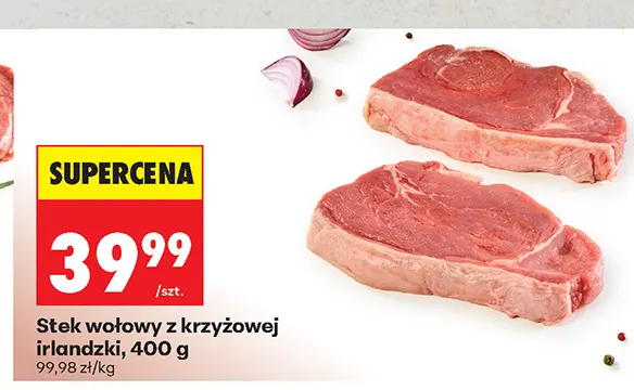 Stek wołowy z krzyżowej irlandzki promocja w Biedronka