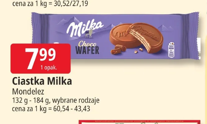 Ciastka Milka Choco Wafer promocja w Leclerc