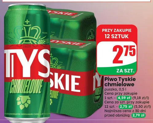 Piwo Tyskie Chmielowe promocja w Dino