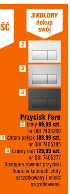 Przycisk spłukujący Fare czarny mat promocja w OBI