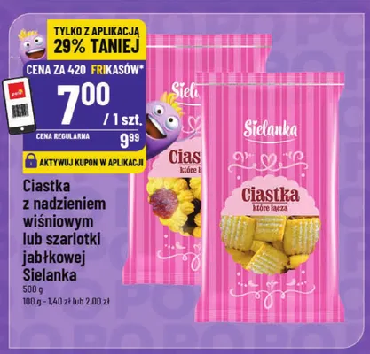 Ciastka z nadzieniem wiśniowym Sielanka promocja w POLOmarket