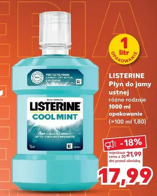 Płyn do płukania jamy ustnej Listerine Cool Mint promocja w Kaufland