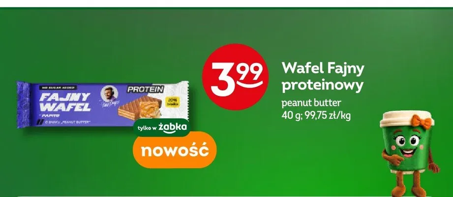 Wafel Fajny proteinowy peanut butter promocja w Żabka