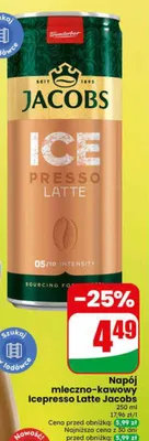 Napój mleczno-kawowy Icepresso Latte Jacobs promocja w Dino