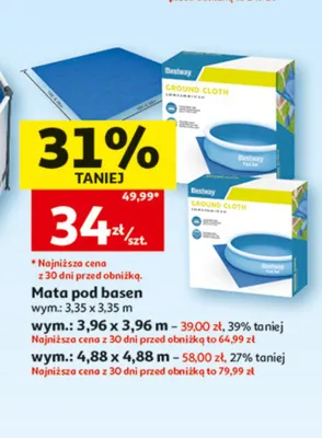 Mata pod basen Bestway 3,35x3,35 m promocja w Auchan