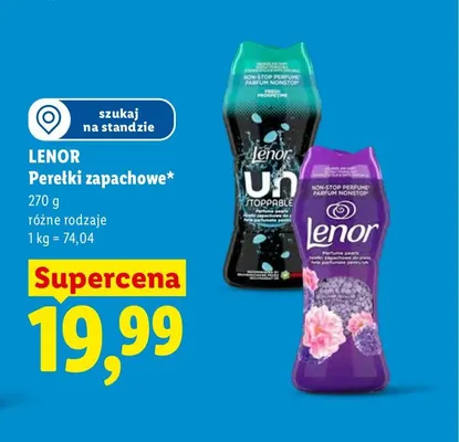 Perełki zapachowe Lenor Unstoppables Fresh promocja w Lidl