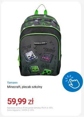 Plecak szkolny Minecraft Yamann promocja w Smyk