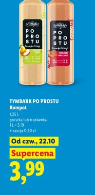 Kompot Tymbark Po Prostu truskawka promocja w Lidl