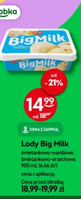 Lody Big Milk śmietankowo-orzechowe promocja w Żabka